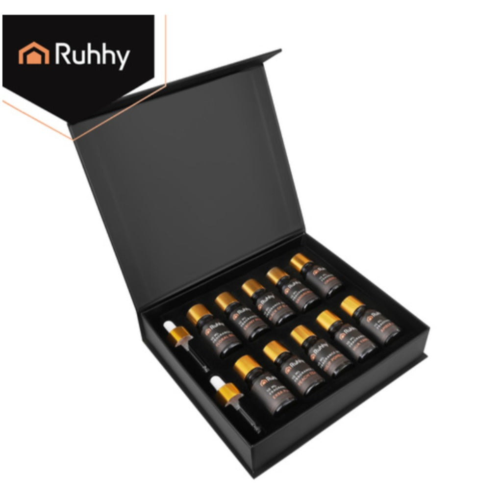 Ruhhy 10 Duftöl Set 10 x 10 ml ätherische Öle für Diffusor und Raumduft – Unisex Geschenkset in Magnetbox – Bild 13