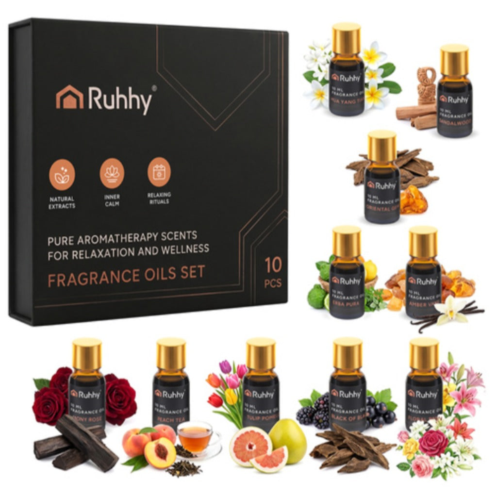 Ruhhy 10 Duftöl Set 10 x 10 ml ätherische Öle für Diffusor und Raumduft – Unisex Geschenkset in Magnetbox – Bild 5