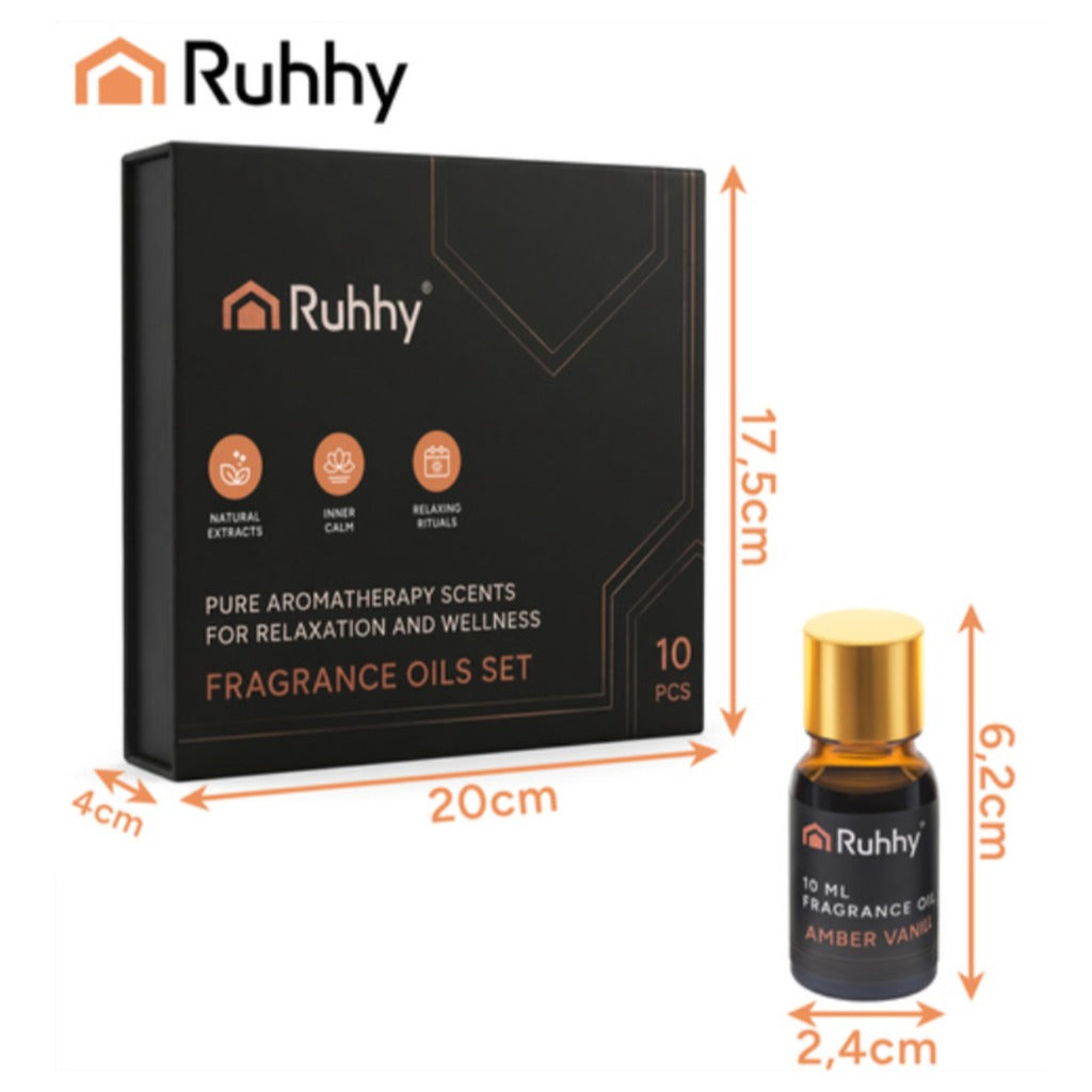 Ruhhy 10 Duftöl Set 10 x 10 ml ätherische Öle für Diffusor und Raumduft – Unisex Geschenkset in Magnetbox – Bild 9